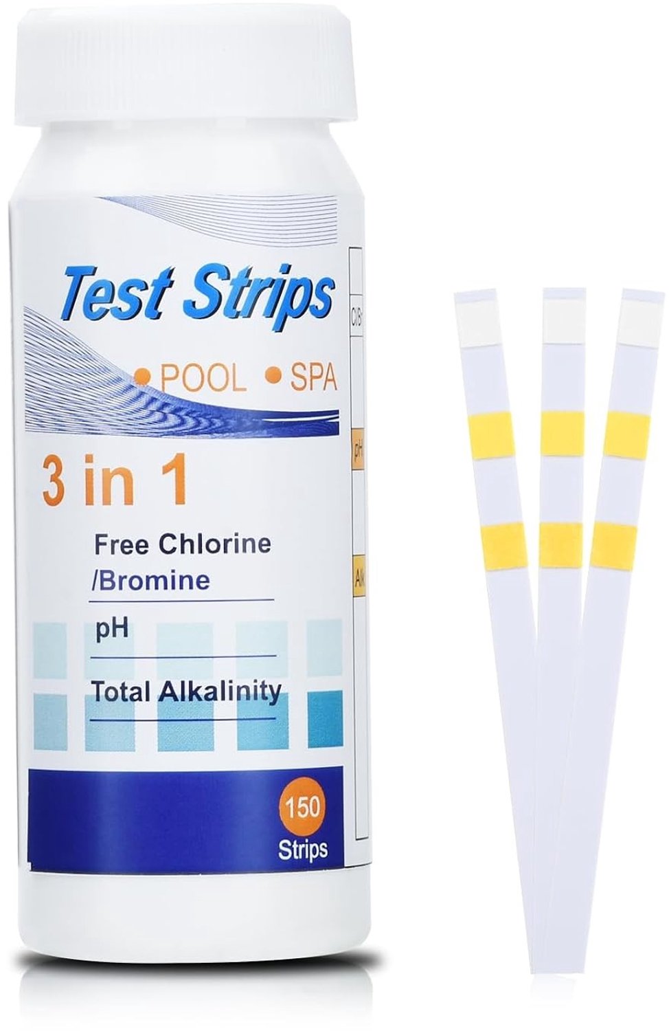 3-in-1 Teststrips voor Spa en Zwembad - 100 Stuks voor Waterkwaliteit en pH Metingen