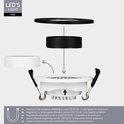 LED'S LIGHT PRO inbouwspot toont installatie van zwarte magnetische afdekking (accessoire 5810540-1).
