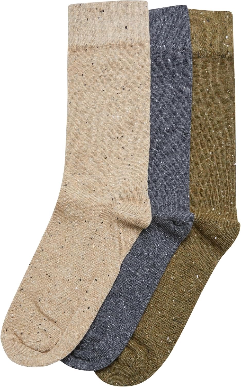 3-Pack Unisex Dikgebreide Sokken met Verticale Strepen Olijf