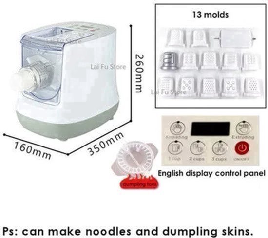 Noedelmachine – Pastamachine – Noodle Maker – Pasta Maker – Dumpling Machine – Elektrisch 260W – 13 Mallen Inclusief — afbeelding 4