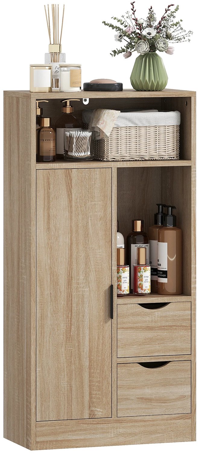 Lamor Opbergkast - Kast - Kasten - Kastje - Badkamerkast - Badkamerkastje - Badkamerkasten - 50 x 25 x 100 cm - Kaki - Compact