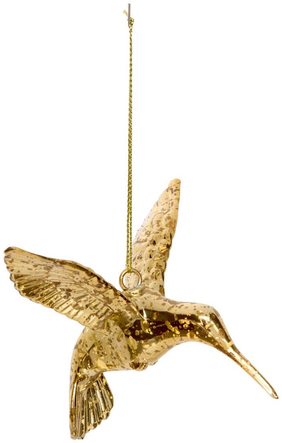 Feeric lights & Christmas Hangversiering van kunststof in de vorm van een kolibrie in een dennenboom, 9 cm Dore