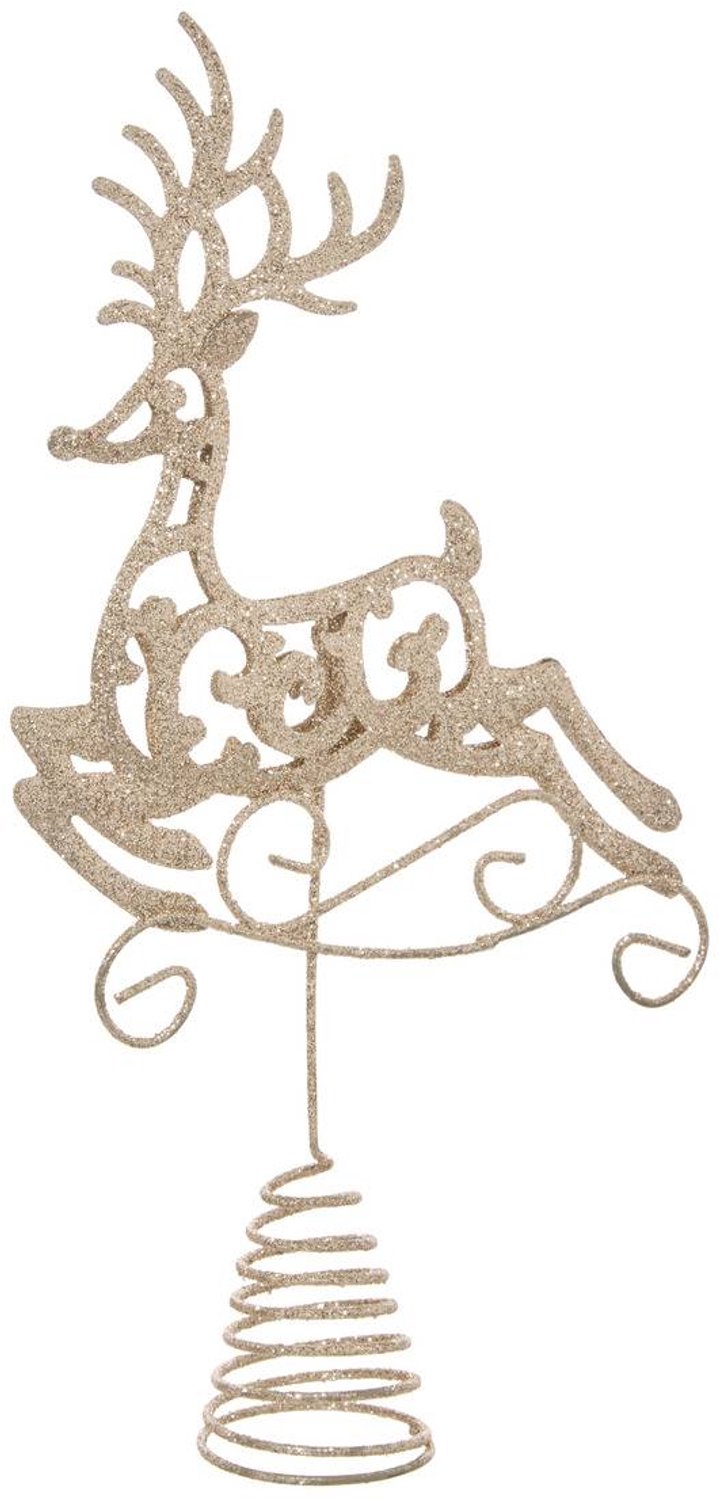 Feeric lights & Christmas Kerstboomversiering in de vorm van een rendier, van verguld metaal, hoogte 30 cm Dore