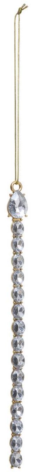 Feeric lights & Christmas Set van 2 kerstboomhangers met strass-ketting van metaal, 18 cm Argent