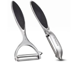 HI NATURE™ Robuuste Kwaliteit Dunschillers Set 2 - Dunschiller Aardappel - Aardappelschiller - Potato peeler | I-model - Y-model voor Fruit- en Groenteschiller RVS (Zwart)