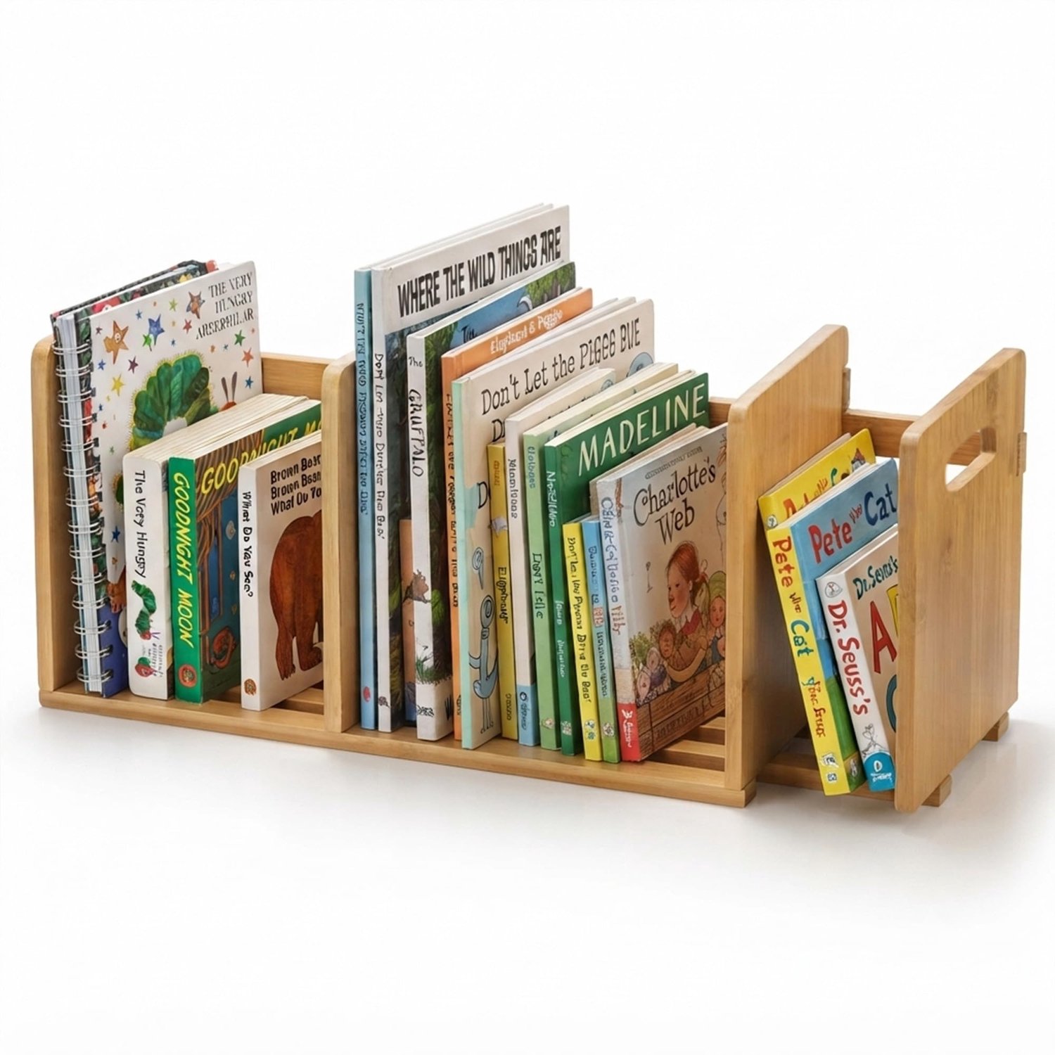 Bamboe Boekenplank - Uitschuifbare Desktop Organizer - 32-60cm - Boekenplank Kinderkamer - Boekenkast - Boekensteunen - Klein display rek voor kantoorbenodigdheden en thuis