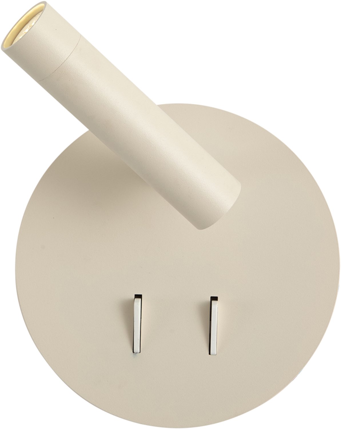 Qazqa led moderne wandlamp - Croft - beige, rond, incl. 3W geintegreerde led, 2-lichts, 15cm, ideaal als hal, slaapkamer en woonkamer lamp