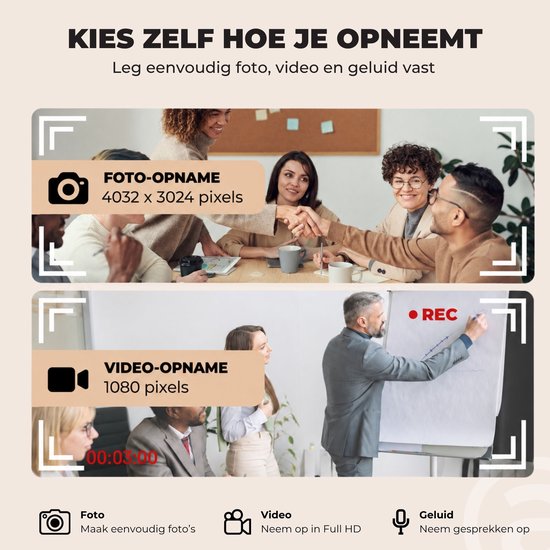 ADEL Spy Pen met Full HD Video & Voice Recorder – Verborgen Spycam / Mini Camera & Afluisterapparatuur – Incl. 32GB Geheugenkaart & NL Handleiding — afbeelding 5