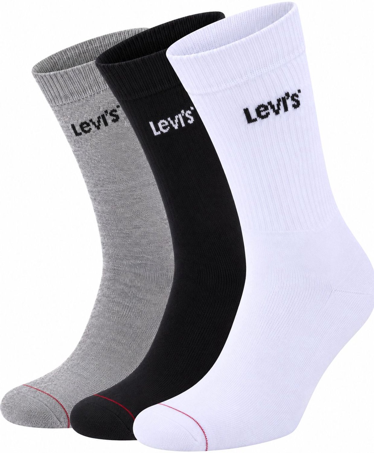 Levi’s 3-pack Sportswear Sokken Multicolour – Heren Halfhoge sokken Zwart