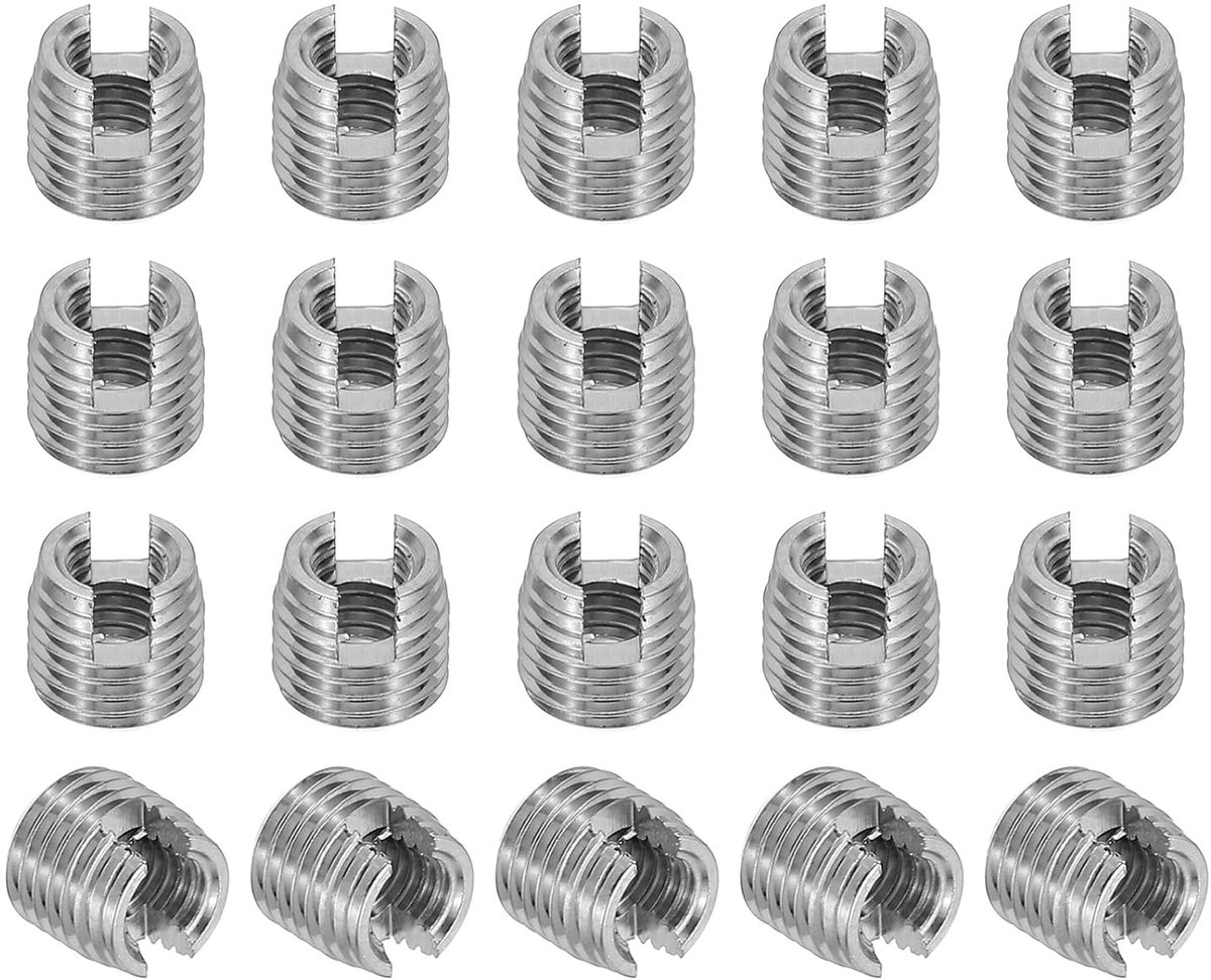 Zelftappende Draad Inserts 20 stuks M4 x M6.5x6mm, RVS Draadadapter, Versterking voor Schroefreparatie en Bevestiging