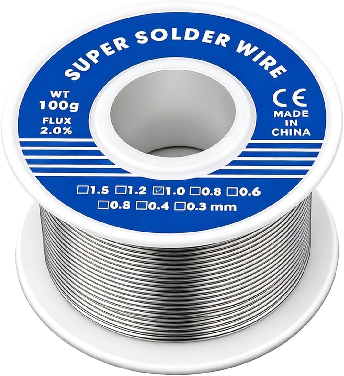 1 mm solder wire, 100 g, soldering tin with colophone core - ShopVlot
