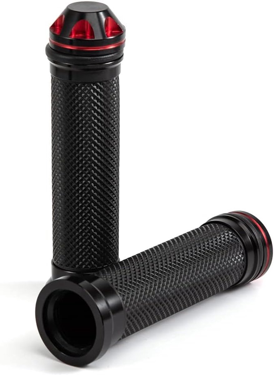 Universele Motorfiets Grips 7/8" 22mm Motorfiets Stuur Grips Motocross Grips Compatibel met Cafe Racer Bobber Chopper - ShopVlot