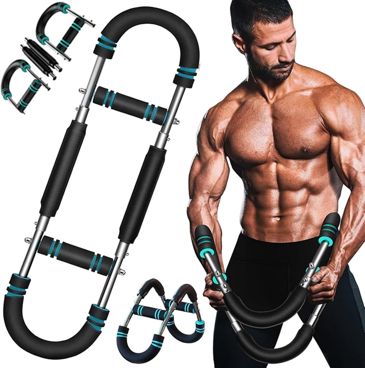 U-vormige Arm Trainer en Verstelbare Borst Expander, Thigh Master en Fitness Apparatuur voor Krachttraining en Lichaamsvorming voor Mannen
