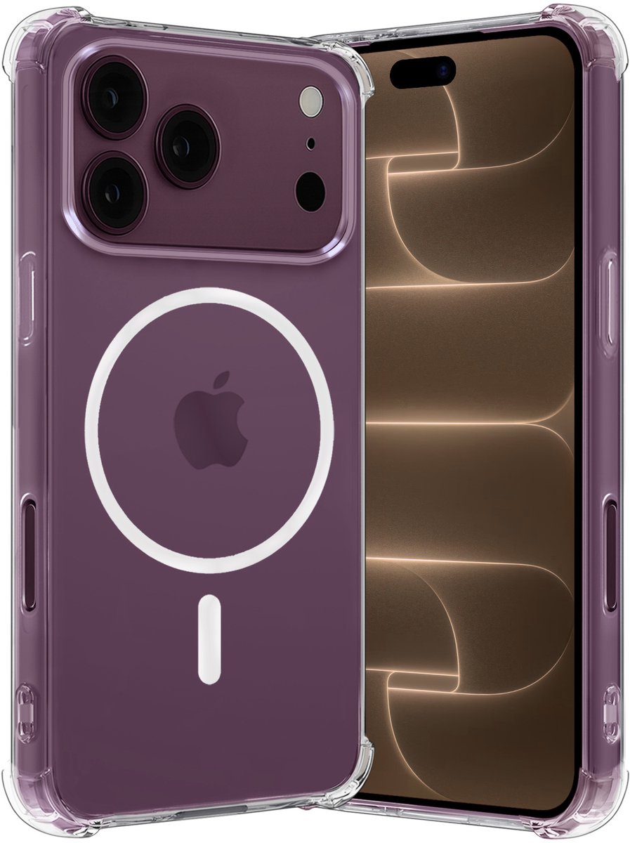 Hoes - Geschikt voor Apple iPhone 18 Pro Max - Magsafe Compatible - Sterk & Shockproof - Back Cover - Shock Proof Case - Telefoon Hoesje Shockproof - Transparant
