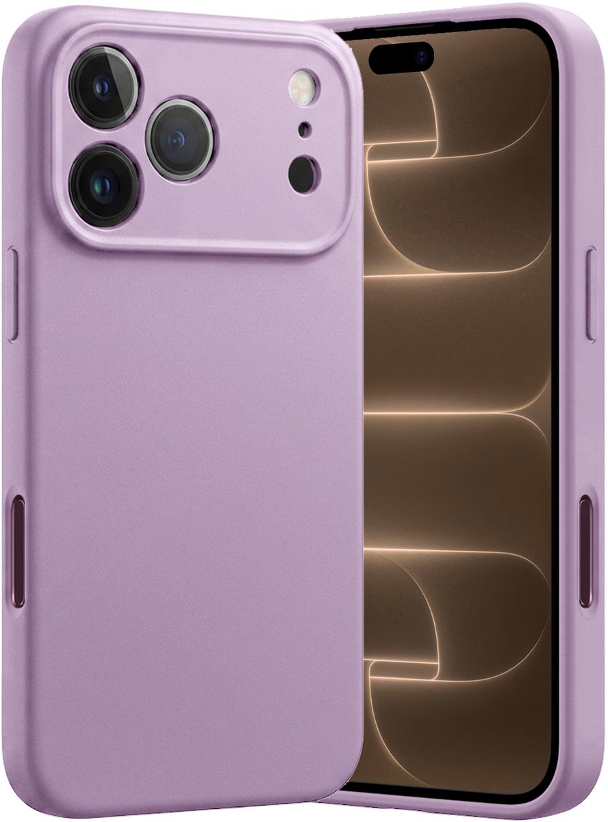Hoes - Geschikt voor Apple iPhone 18 Pro - Sterk & Shockproof - Hoesje Cover - Siliconen Case - Lila