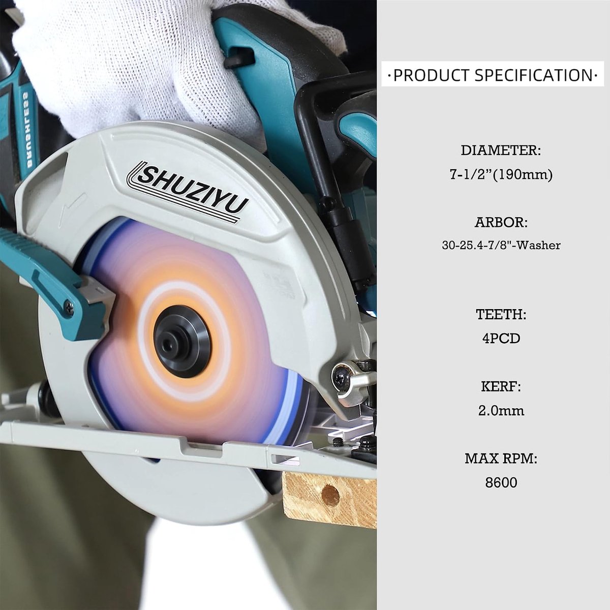 190mm-4PCD, Center Hole 30mm, Polycrystalline Diamonds Tipped 4PCD, Hardie Blade, Circular Saw Blade For Cutting Fiber - ShopVlot