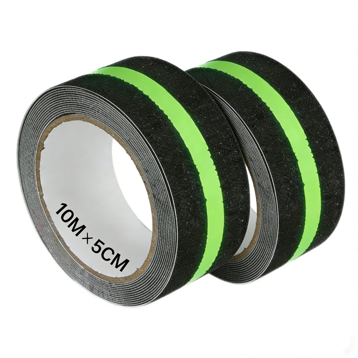 Pack of 2 10 m × 5 cm Non-Slip Adhesive Tape, Non-Slip Outdoor Stair Strips with Fluorescent Tape, Light Up in the - ShopVlot