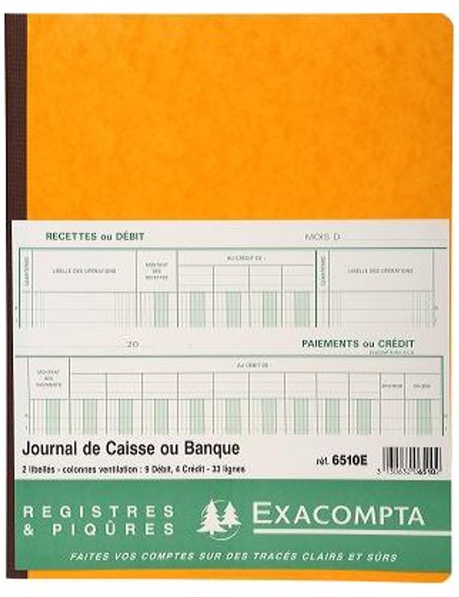 EXACOMPTA kasboek journaal, 320 × 250 mm, 80 pagina's