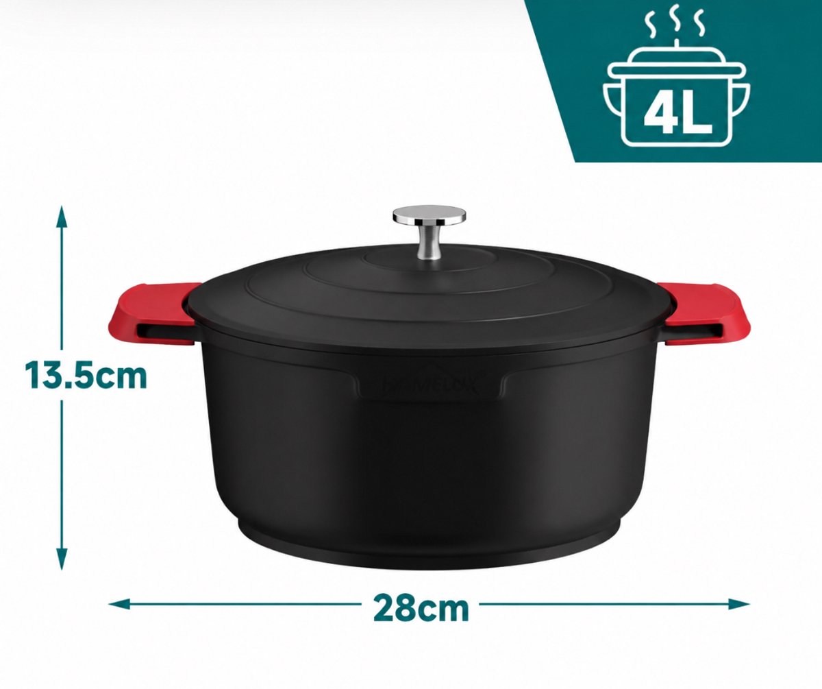 28 cm steelpan, inductie steelpan, 28 cm pot, antiaanbaklaag, geschikt voor alle soorten kookplaten