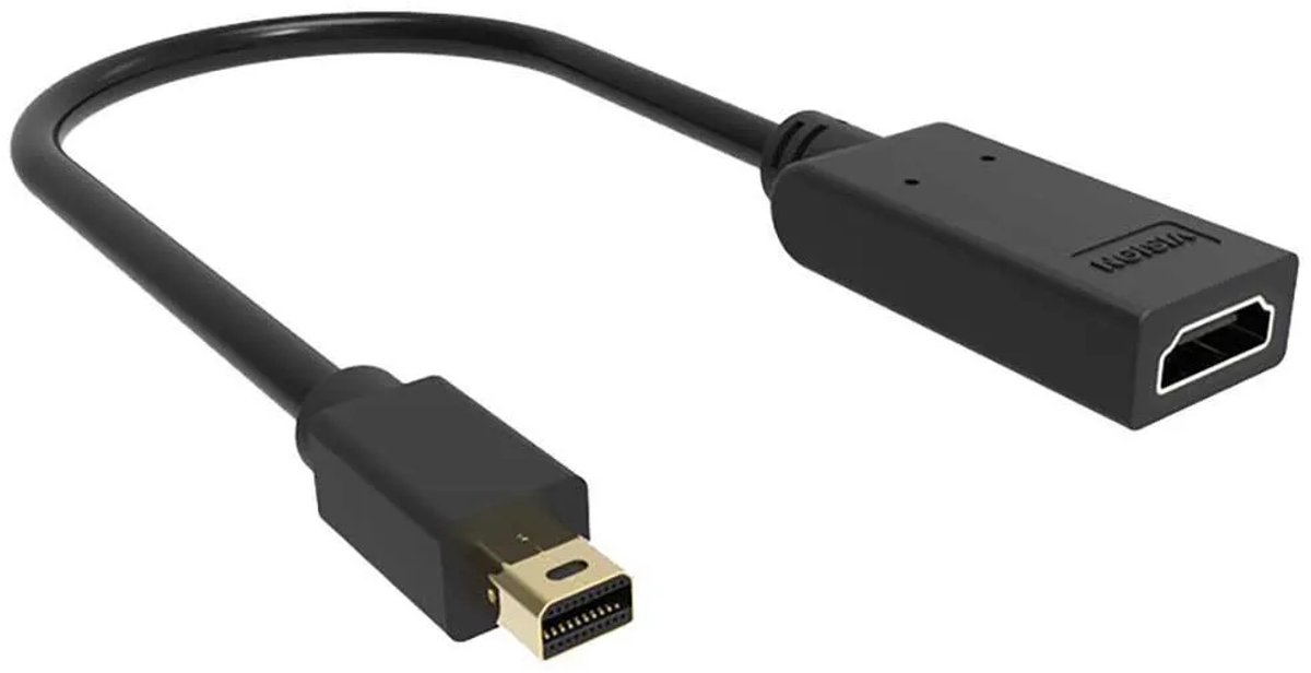 Image of Vision TC-MDPHDMI/BL video kabel adapter Mini DisplayPort HDMI Type A (Standaard) Zwart