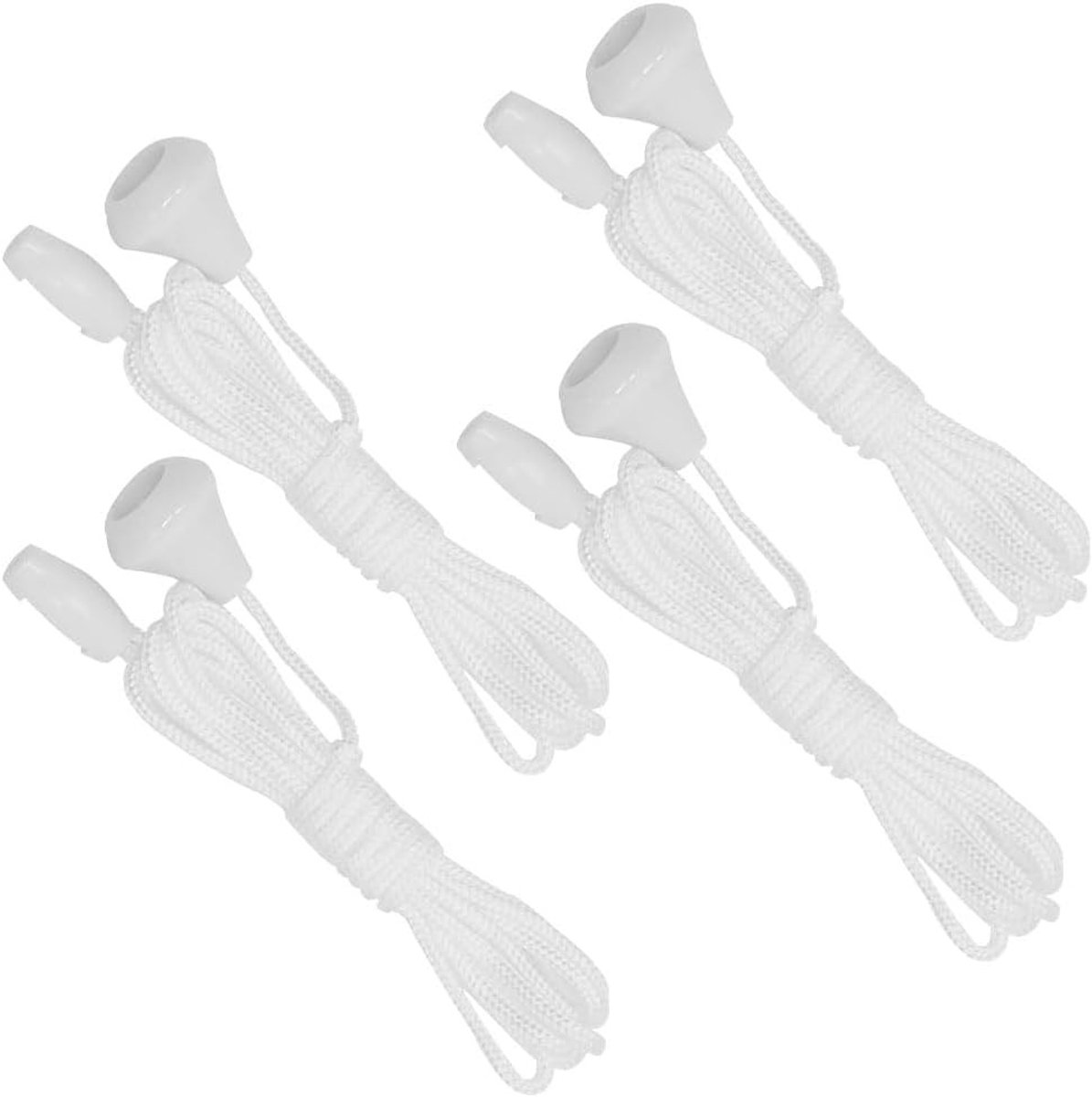 Trekkkoord met Connector, 4 Witte 1.5m Nylon Vervangingspull voor Verlichting in Badkamer en Slaapkamer, Ideaal voor Plafondlampen