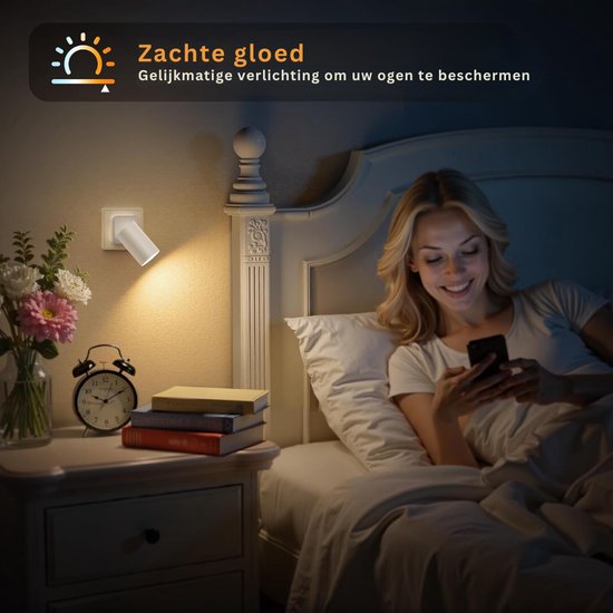 ZRNS® Stopcontact Lampje - Stekkerlamp Instelbare Helderheid - Stekker Lamp - Met Schemeringssensor - Wit van Zrns — afbeelding 3