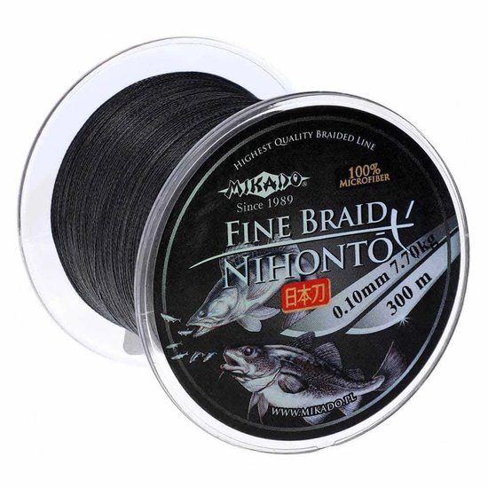 Mikado Nihonto Fijne Vlecht Vislijn - 0,25 mm, 300 m, Zwart van Mikado — afbeelding 2