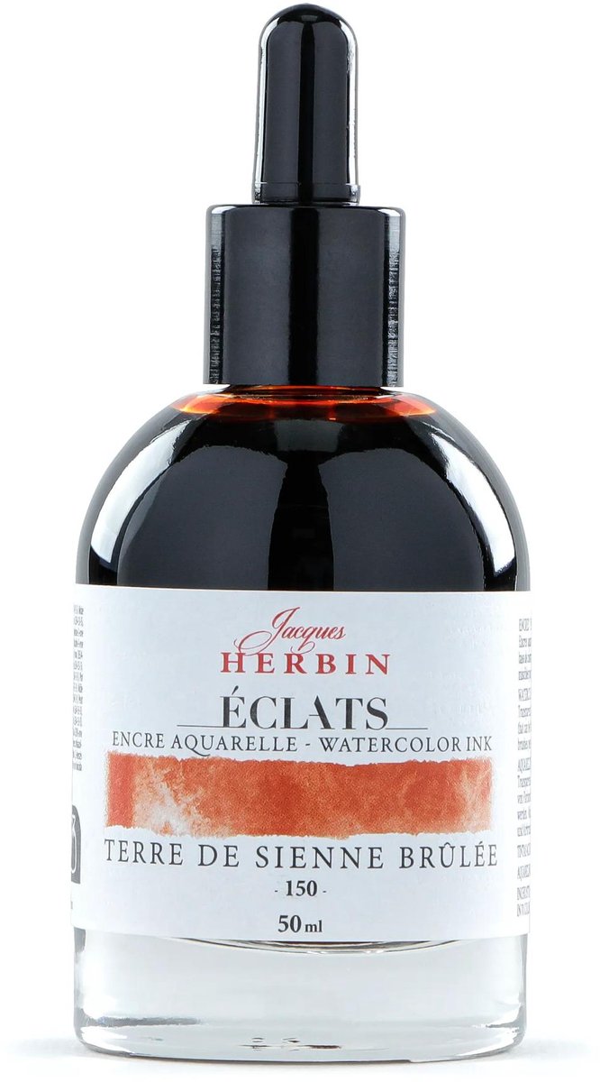 Jacques Herbin Éclats – Aquarel Inkt – Vloeibare Aquarelverf – Sienna Oranje – 150 – 50 ml
