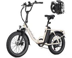 20-inch Elektrische Vouwfiets -48V 15Ah- Actieradius 75km - 25 km/uShimano 7 versnellingen - 60NM - 20 Inch opvouwbare City Commuter E-Bike -Elektrische Stadsfiets–Wit