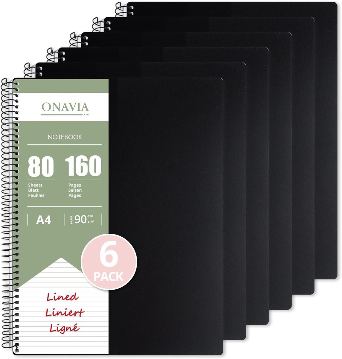 Notitieboek A4 6 Pack - Gelinieerd - 80 Vellen - Ideaal voor school en studie - ShopVlot
