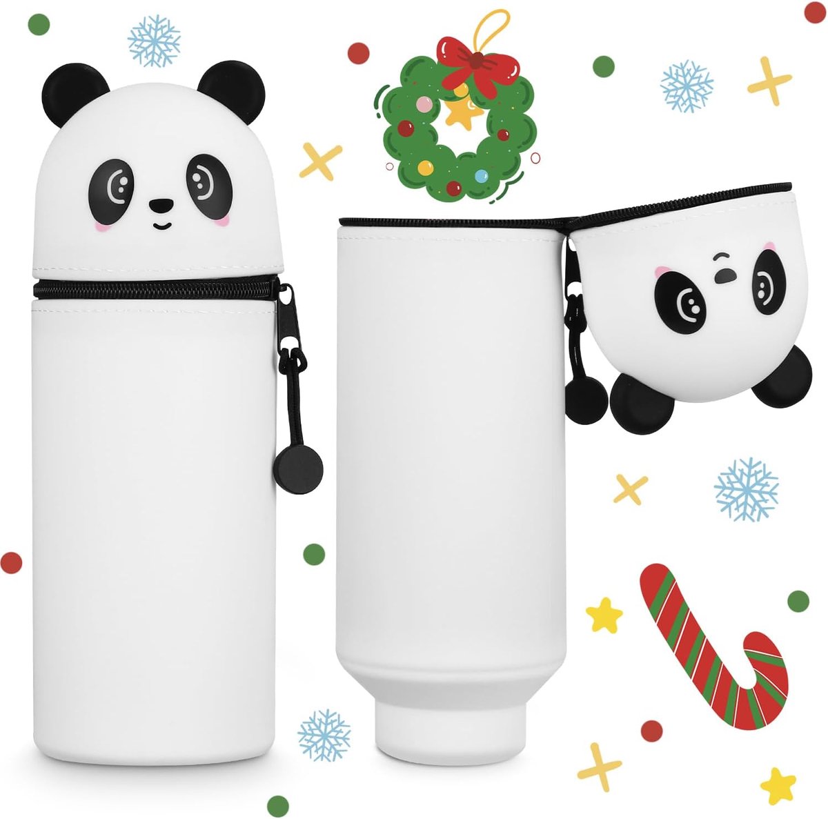 Pencilcase 2-in-1 Panda - Zachte silicone - Staande penhouder - Ideaal voor kantoor en school - ShopVlot