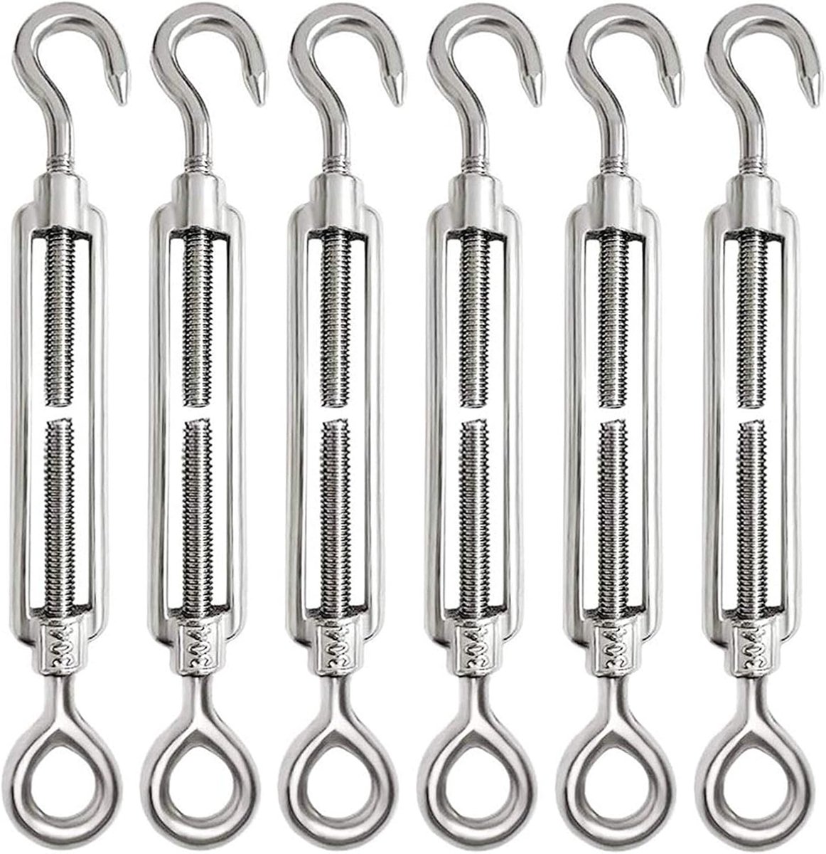 Pack of 6 Wire Tensioners, Turnlock, Hook Eyelets, Tensioner, Wire Tensioner, Stainless Steel Tensioner Set for High - ShopVlot