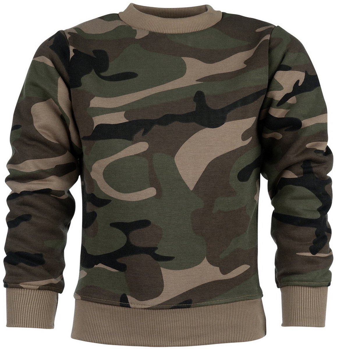 Kinder Sweater - maat 128 - Woodland camo