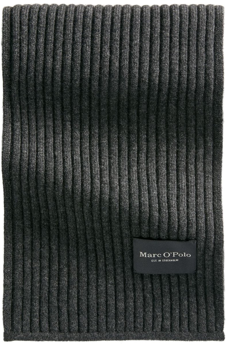 Marc O'Polo sjaal Knitted Scarf Dark Grey Melange donkergrijs