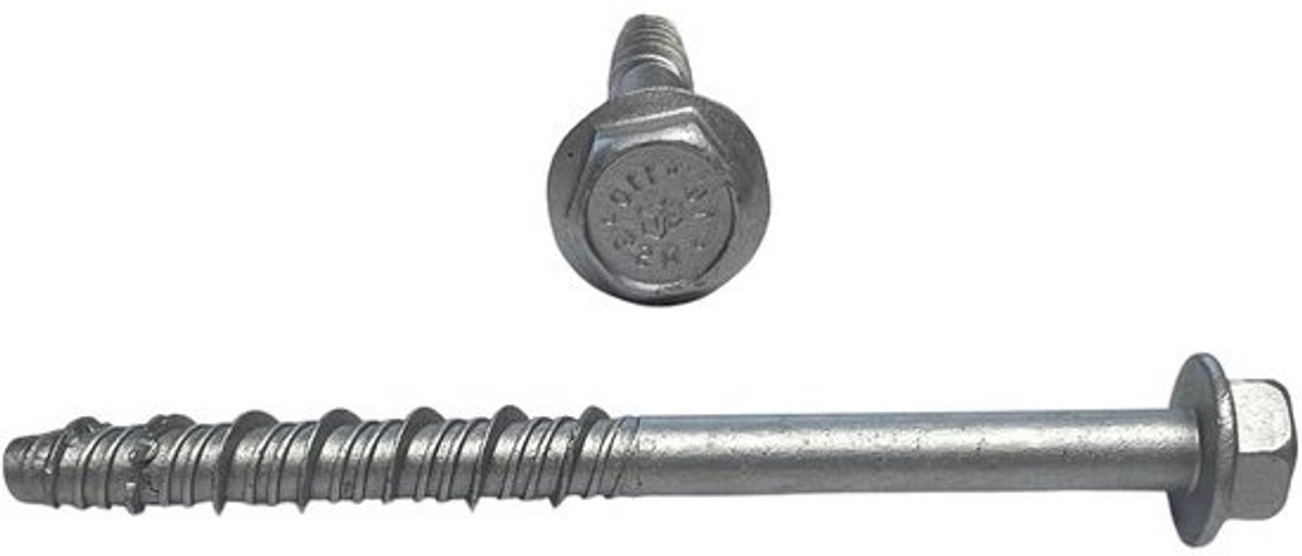 Betonschroeven - Schroefankers - Vastzetten in steen - Direct belastbaar - 100 mm - 10 stuks - Verzinkt