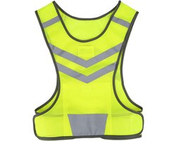 Reflecterend Veiligheidsvest – Fluorescerend Geel Reflectievest voor Betere Zichtbaarheid – Voor Fietsen, Hardlopen, Wandelen en Woon-Werkverkeer in het Donker – Veiligheidskleding voor Volwassenen – Geel – L – 1 Stuk