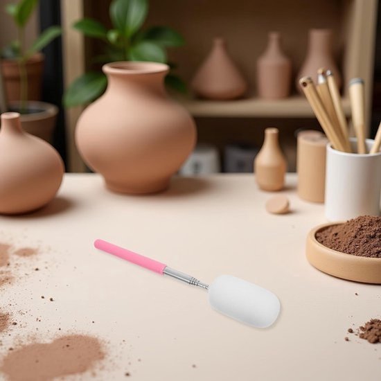 Telescopische sponsstok - Keramiekgereedschap - Pottenbakken en vormen - Verstelbare lengte - 23.5 cm - Roze — afbeelding 2