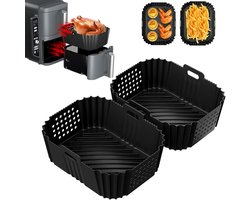 Set van 2 siliconen bakvormen voor de Ninja Double Stack XL airfryer SL401, accessoire bakvorm voor de Foodi Max Dual Zone 9.5L AF400EU AF300EU 7.5L, keukenschaal