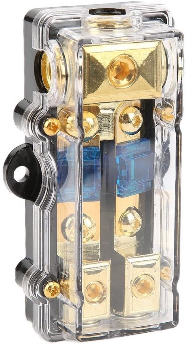 Store_9 - 60A - Stroomdistributieblok - Auto-audiosplitter - Hittebestendig - Zekeringhouder - Voor auto-stereoversterker - 1 uit - 2 in
