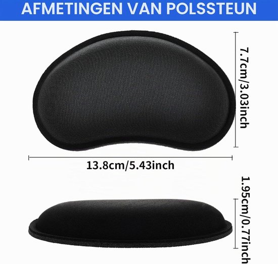Ergonomische Polssteun van Traagschuim voor Desk, Ontspanning bij Hand- en Armklachten, Ideaal voor Typen en Gamers — afbeelding 5