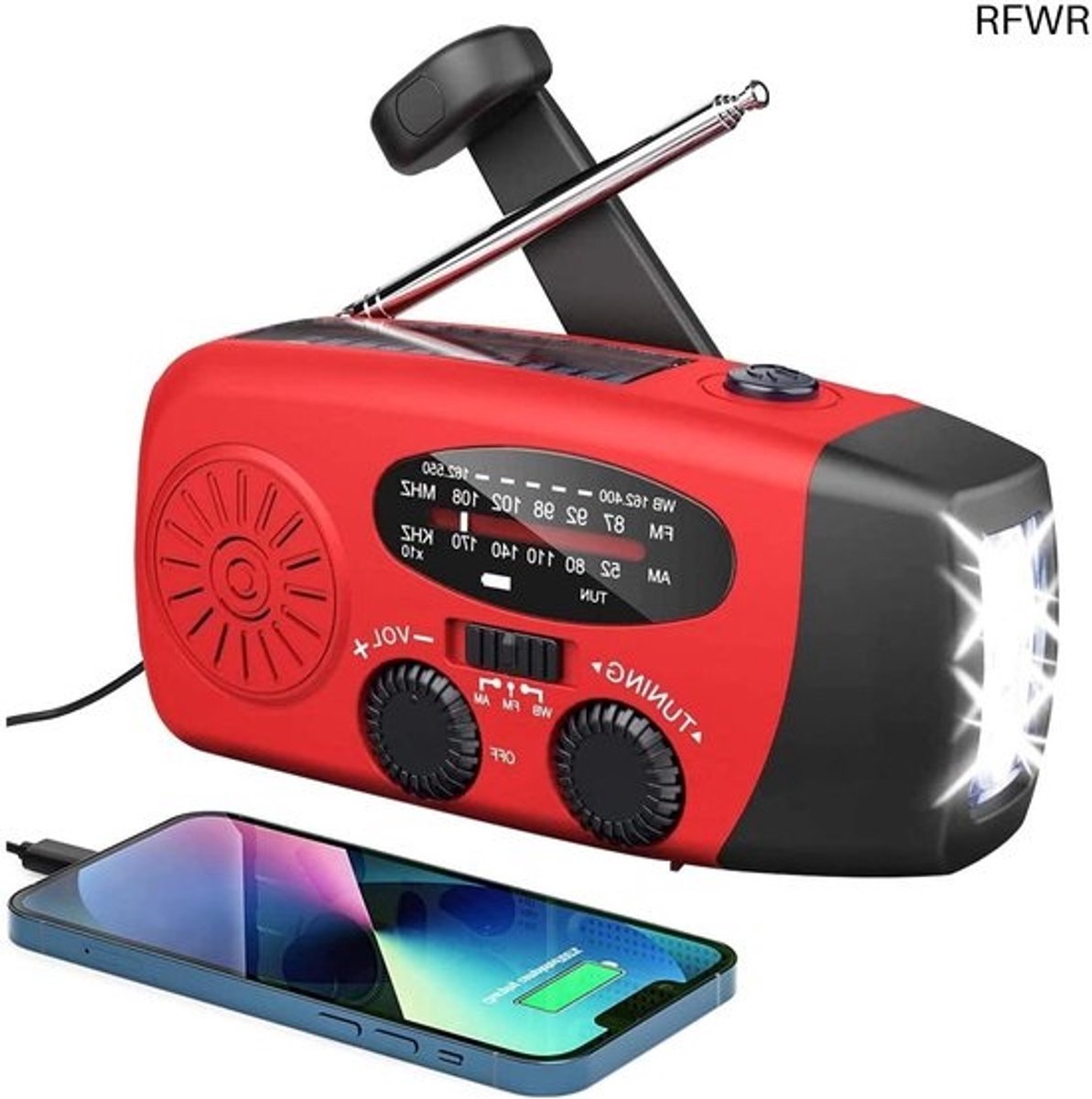 Noodradio - Noodpakket - Oorlog - Draagbare radio - Powerbank - Zonne-energie - Transistorradio - Campingradio