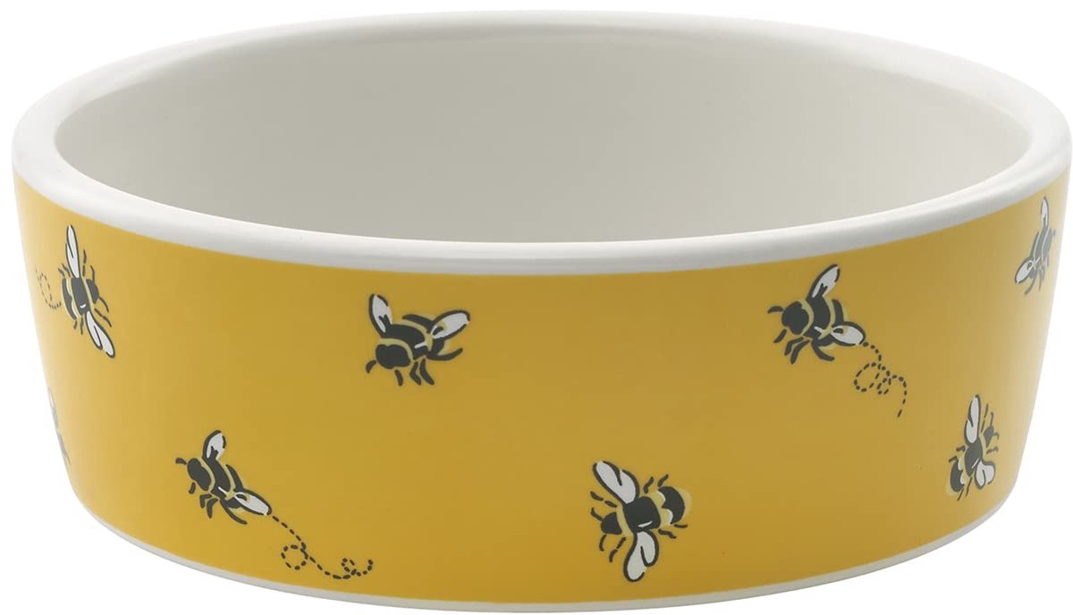 Cath Kidston keramische hond huisdier kom, bijenprint water/voederschaal - groot - ShopVlot