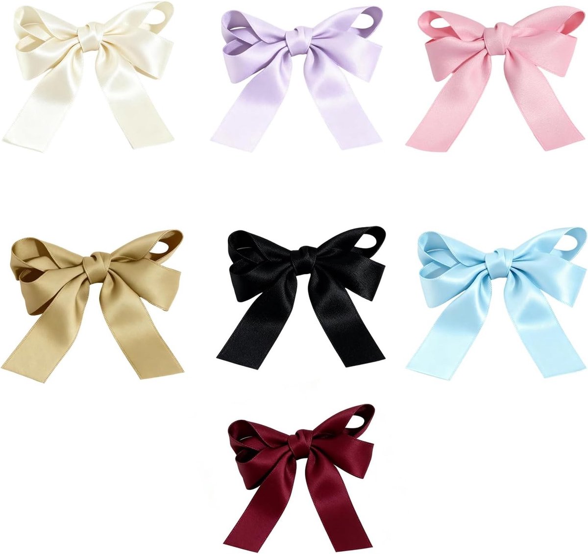 Mode Haarstrikken Set van 7 Stuks - Kleurrijke Accessoires voor Feestjes, Bruiloften en Dagelijks Gebruik