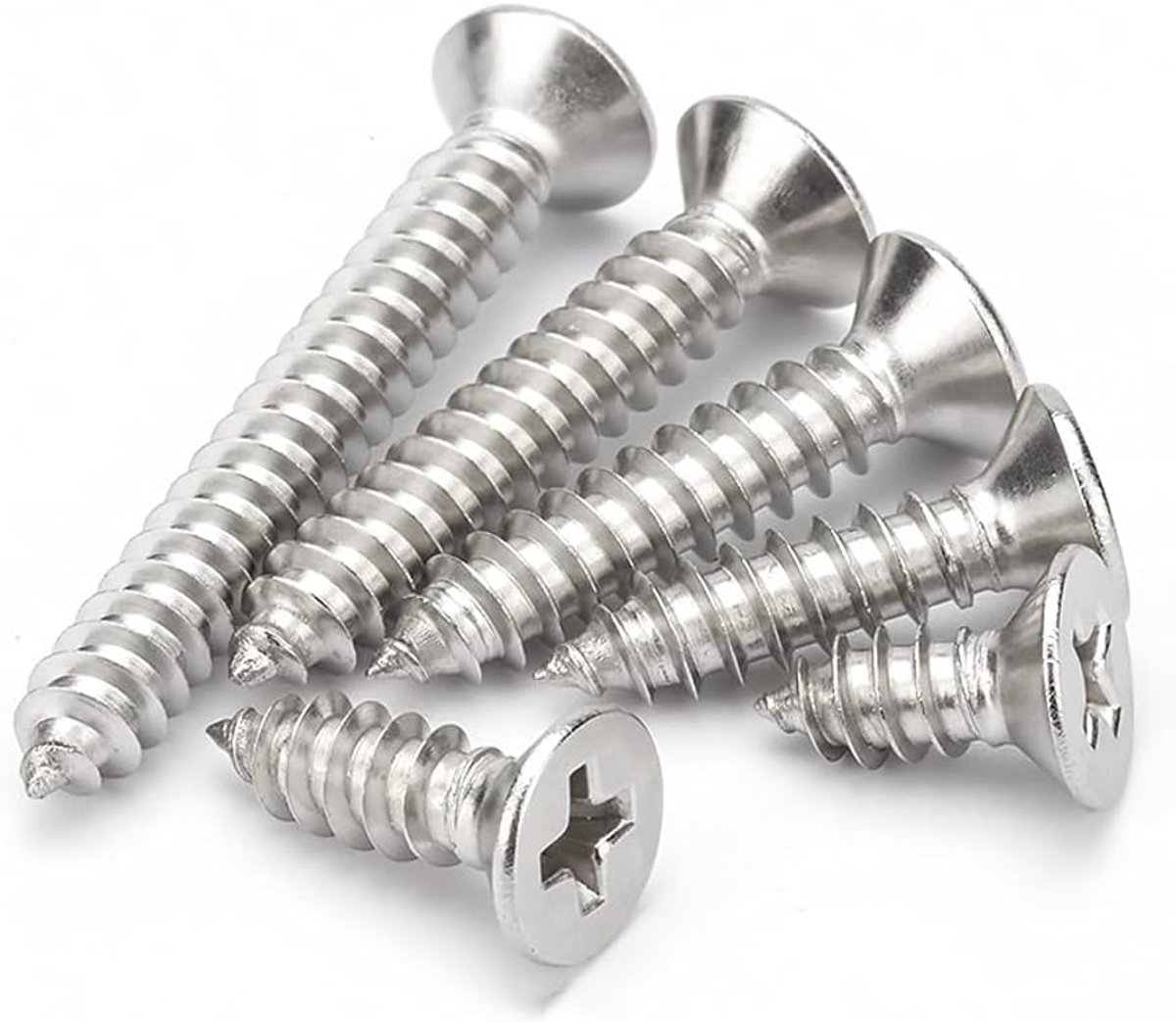 Stainless Steel Phillips Truss Head Self Tapping Screws Self Drilling Screws, M6×20mm,10 pcs - ShopVlot