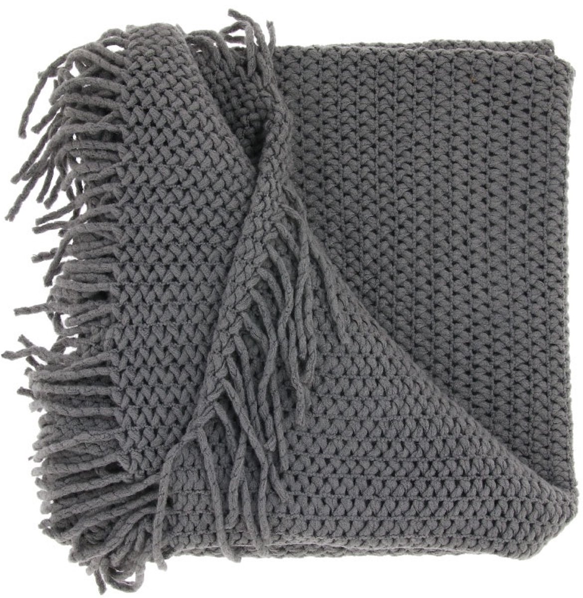 Unique Living Plaid Kos - 127x152cm - Grey Grijs