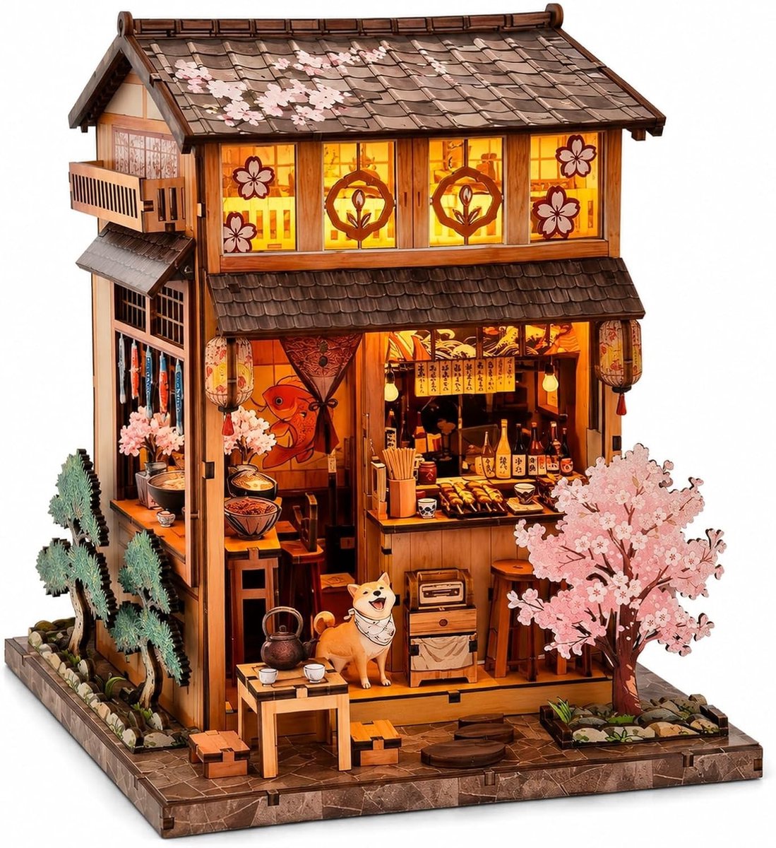 DIY Miniature Book Nook Kit met LED Licht - 3D Houten Puzzel Boeksteun voor Boekenplank Decoratie, Creatief Cadeau voor Volwassenen vanaf 14 Jaar