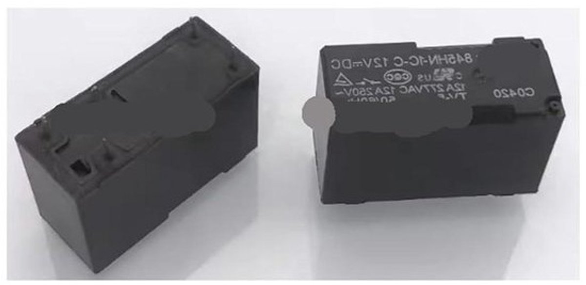 Elektromechanisch relais - Schakelcomponent - Elektronica besturen - 12 VDC-spoelspanning - 5-poot - Zwart