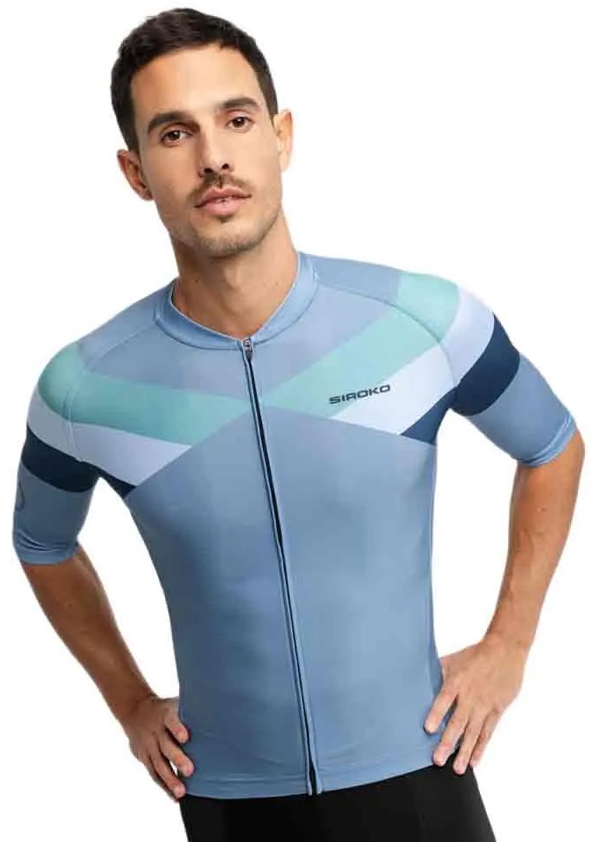 Siroko M2 Susten Korte Mouw Wielertrui Blauw S Man