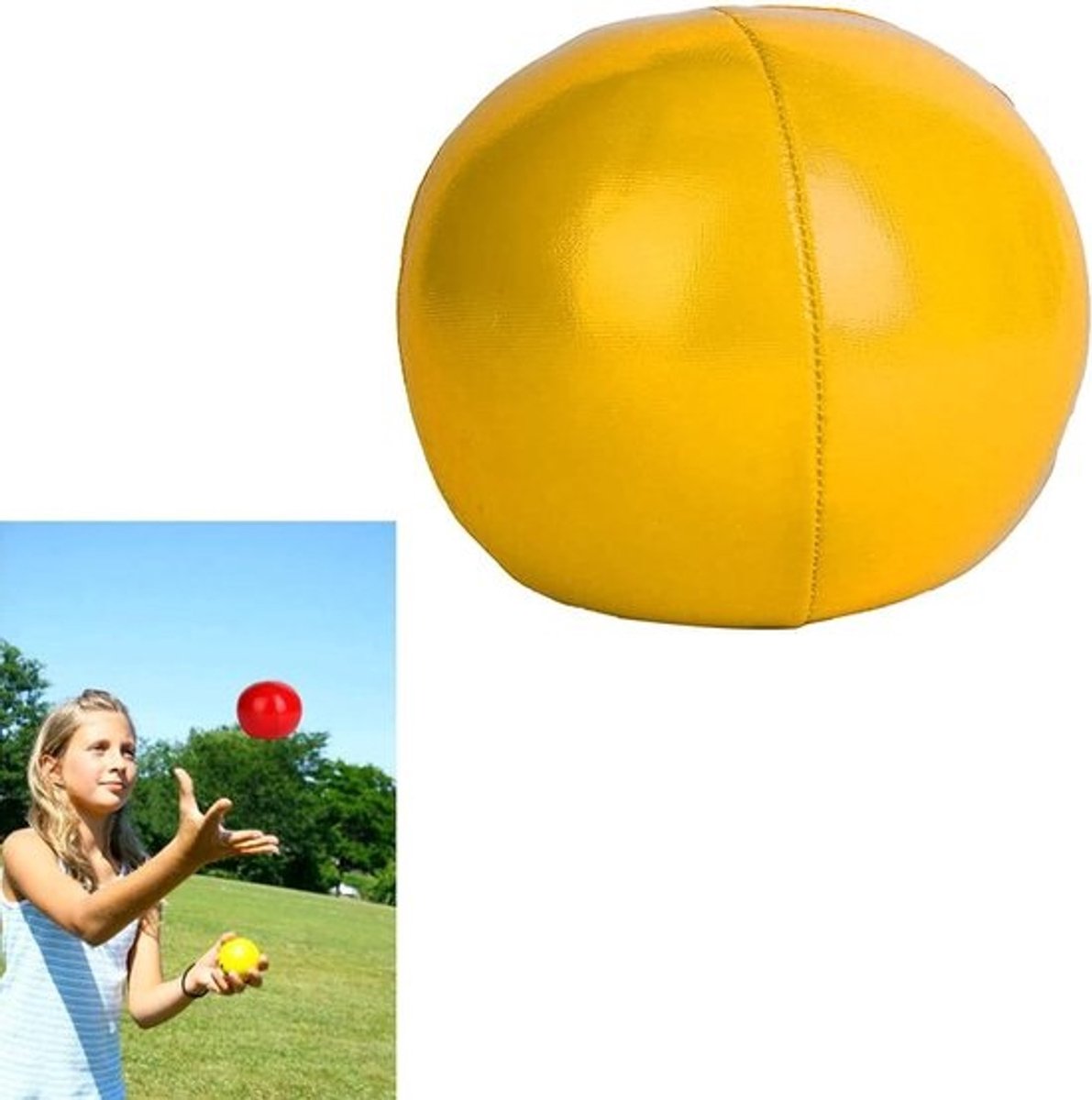 Set jongleerballen - Oefenballen voor vaardigheden - Leren jongleren - Zachte PU-constructie - Diameter 6.3 cm - Geel