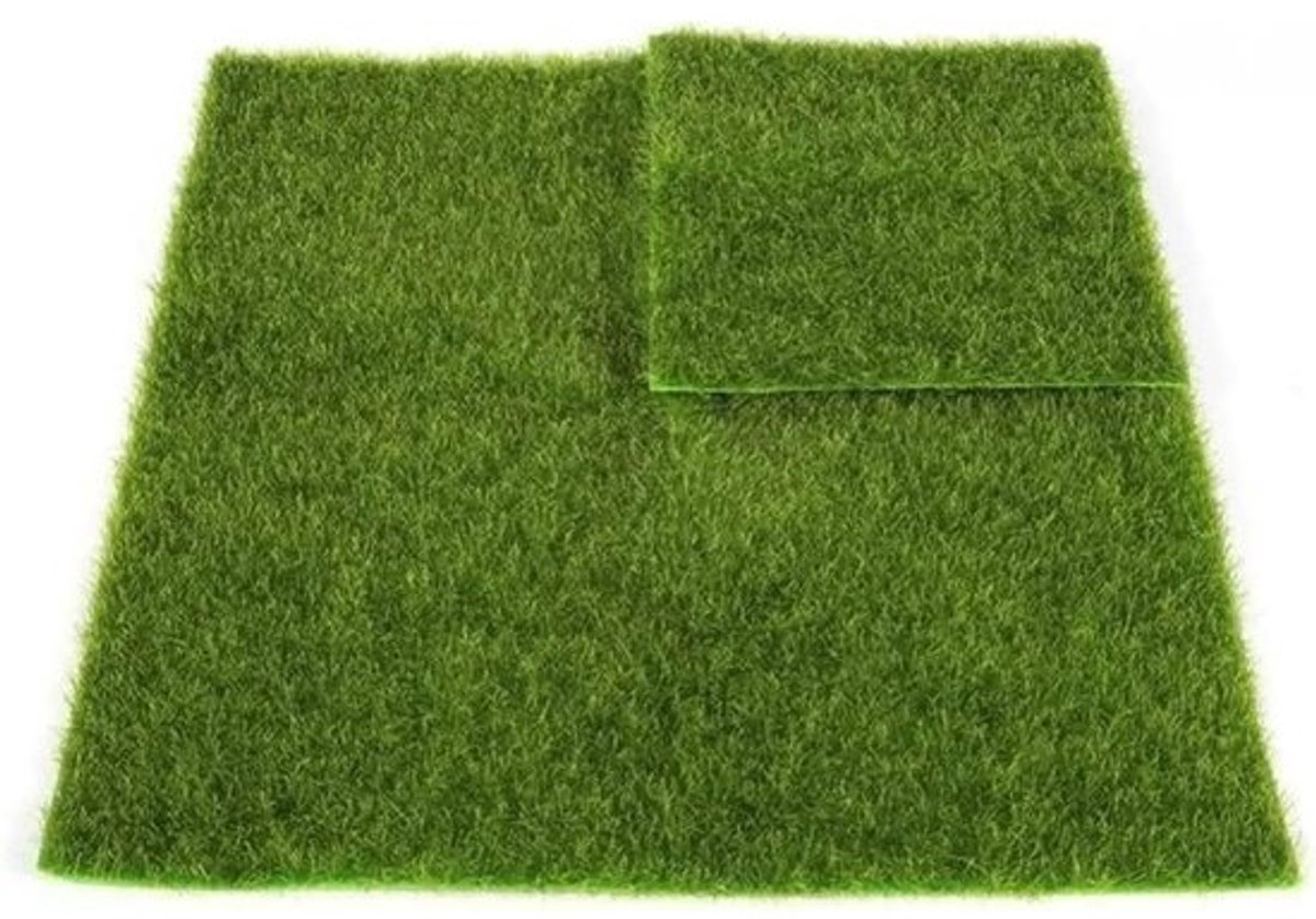 Kunstgrasmat voor binnen en buiten - Kunstgrasornament voor woondecoratie - Groen, 30 x 30 cm